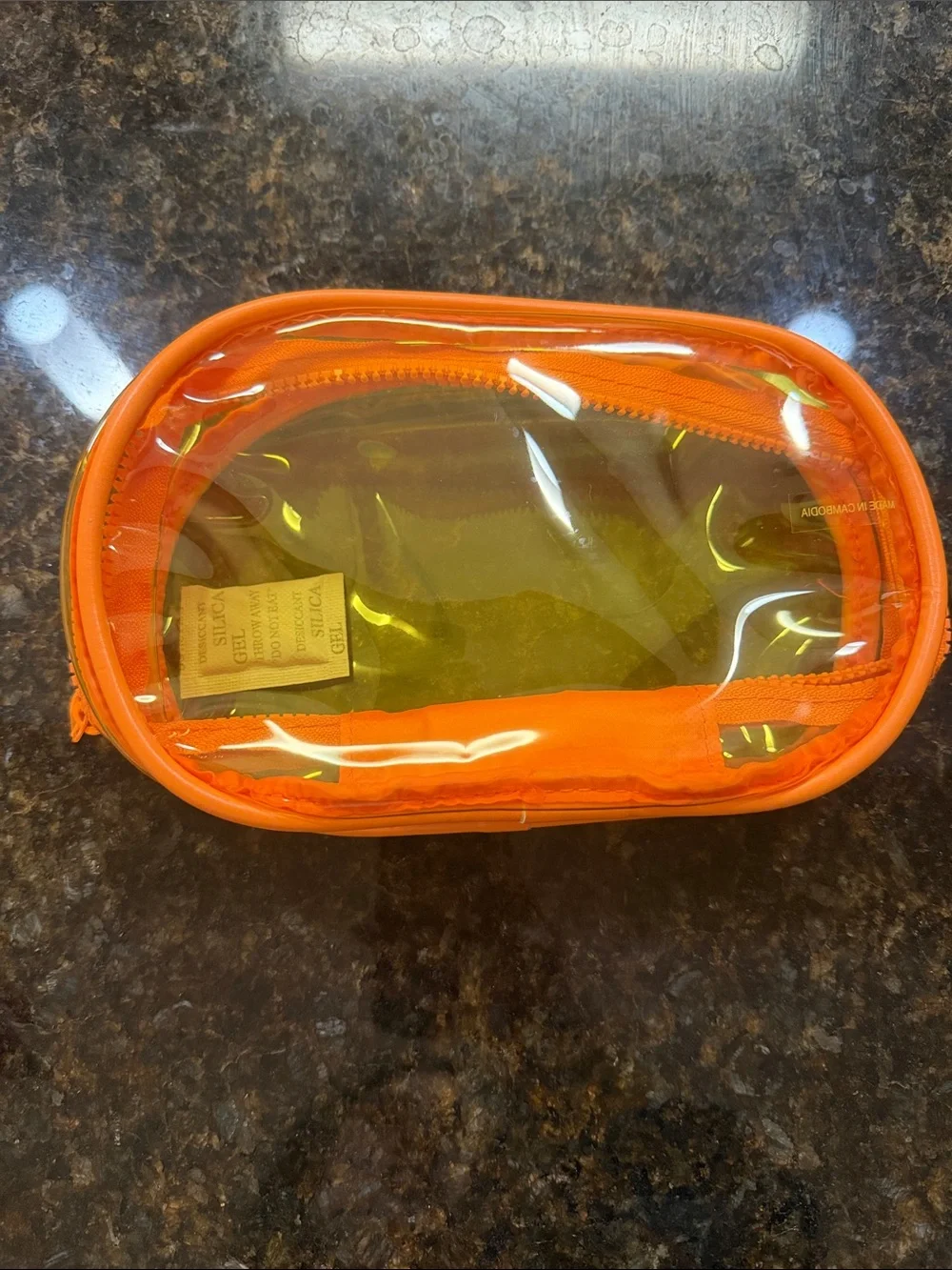 Ulta Clear Orange PVC Travel Pouch New